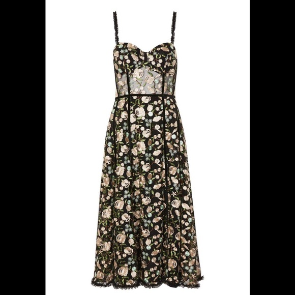 Topshop floral corset midi dress Clearance